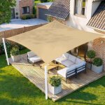 Voile d& 39 ombrage carr� 2. 5x2. 5m imperm�able toile ombrage 160 g / m� protection uv 95% pour jardin ...