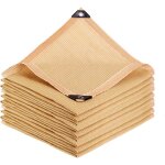 Voile dombrage beige 85% avec ?illets pour jardin pergola terrasse terrasse (4 x 4 m)