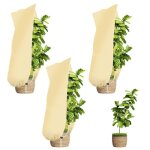 Voile hivernage plante lot de 3 housse hivernage plante avec cordon de serrage et zipper 100 x 80 cm ...