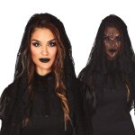 Voile - accessoire - noir - tissu imitation dentelle - dguisement halloween - femme
