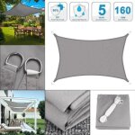 Voile ombrage rectangulaire toile parasol voile ombrage impermable 300d gris 10x20` - 3x6m voile ombrage ...
