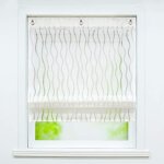 Voile store enrouleur  ?illets transparent motif romantique dvor avec motif de vagues l120xh140 ...