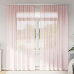Voile - voilage vidaxl rideaux en voile avec passe - tringles 2 pcs rose clair