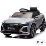 Voiture � batterie 12v - audi sq8 e - tron - 1 � 5 ans - roues eva - gris