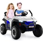 Costway voiture electrique enfant 12v / 7ah 2 - 4 km / h 2 place tlcommande 24g pour 3 - 8ans mp3 usb ...