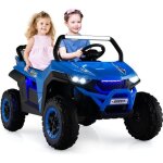 Costway voiture electrique enfant 12v / 7ah 2 - 4 km / h 2 place tlcommande 24g pour 3 - 8 ans mp3 ...