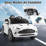Costway aston martin voiture �lectrique 12v / 45 ah pour enfants 3 - 8 anst�l�commande 2. 4g 2 moteur ...