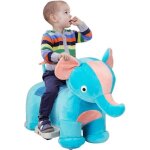 Costway voiture electrique enfant en peluche elphant avec musique pdale latrale & guidon antidrapant ...