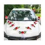 D�coration de voiture de mariage - mariage - tulle et ruban - fleurs artificielles - imperm�able - r�utilisabl ...