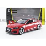 Voiture miniature de collection - bburago - audi rs 5 coupe - �chelle 1 / 24 - rouge - d�tails r�alistes ...