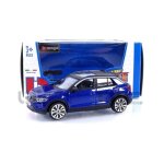 Voiture miniature de collection - bburago 1 / 43 - volkswagen t - roc - blue metallic