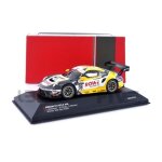 Voiture miniature de collection - ixo 1 / 43 - porsche 911 gt3 r - spa 2020 - noir / jaune / blanc