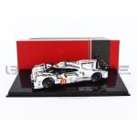 Voiture miniature de collection - ixo 1 / 43 - porsche 919 hybrid - spa 2015 - blanc / noir