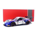 Voiture miniature de collection - ixo - porsche 911 gt3 r - 1 / 18 - spa 2022 - bleu / gris / rouge