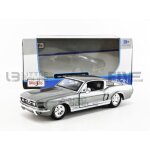 Voiture miniature de collection - maisto - mustang gt - 1967 - gris - 1 / 24 - pour adultes