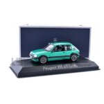 Voiture miniature de collection - norev - peugeot 205 gti griffe - 1990 - couleur verte - 1 / 43
