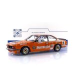 Voiture miniature de collection - solido - bmw 635 csi - 1 / 18 - orange - championnat europ�en 1984