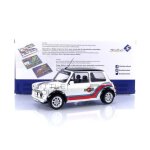 Voiture miniature de collection - solido - mini cooper sport martini - 1 / 18 - 1998 - blanc / rouge ...