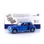 Voiture miniature de collection - solido - renault 5 turbo - 1981 - bleu - 1 / 18