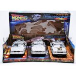 Voiture miniature de collection - welly - de lorean - 1 / 24 - coffret - silver