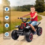 Voiture quad �lectrique enfant 6v 18 km / h max 3 ans + effets lumineux sonores rouge et noir