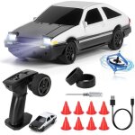 Voiture rc drift pro 1:43 4wd gyros led 15km / h cadeau enfant 14 + ans gyroscopique pr�cision