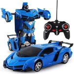 Voiture t�l�command�e - transformers robots in disguise - robot 2 en 1 - bleu - int�rieur - mixte - enfant ...