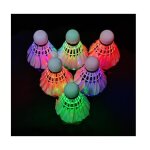 Volant de badminton led - 6 pi�ces - lumineux - grande stabilit� - durabilit�