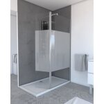 Volet pivotant pour paroi de douche fixe - 40x200cm - verre 6 mm avec bande dépolie - profile chromé Volet pivotant pour paroi de douche fixe - 40x200cm - verre 6 mm avec bande dépolie - profile chromé