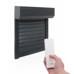 Volet roulant - avosdim - h215 x l180 cm - alu isol� - man?uvre �lectrique radio - gris ral 7016 - recoupable ...