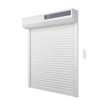 Volet roulant solaire h120 x l120 cm en pvc recoupable en largeur et hauteur coloris blanc - Volet roulant solaire h120 x l120 cm en pvc recoupable en largeur et hauteur coloris blanc -