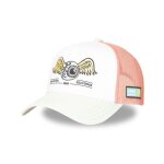 Von dutch casquette baseball trucker surf blanche et rose corail