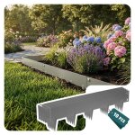 Vounot� lot de 10 bordure de jardin en m�tal galvanis� 106x18cm gris - �paisseur 1. 5mm - cl�ture flexible ...