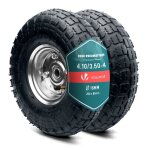 Vounot� lot de 2 roue gonflable 3. 5 - 4 (260x85mm) avec chambre � air - al�sage 16mm - roulements � ...