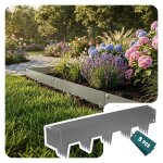 Vounot� lot de 5 bordure de jardin en m�tal galvanis� 106x18cm gris - �paisseur 1. 5mm - cl�ture flexible ...