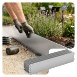Vounot� lot de 5 bordure de jardin en m�tal galvanis� flexible 100x18cm - cl�ture gazon antirouille 5m ...