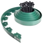 Vounot� bordure de jardin flexible plastique 10m avec 30 piquets vert - hauteur 5cm - �paisseur 4mm - ...