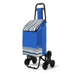 Vounot chariot de courses 2 en 1 pliable - caddie et diable - 6 roues monte escalier - bleu