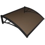 Vounot� marquise auvent de porte dentr�e 100x80cm - polycarbonate - anti - uv - marron