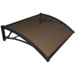 Vounot� marquise auvent de porte dentr�e 120x80cm - polycarbonate - anti - uv - marron