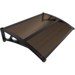 Vounot� marquise auvent de porte dentr�e 120x80cm avec support central - polycarbonate - anti - uv - ...