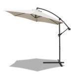 Vounot� parasol d�port� inclinable 3m beige - rotatif 360� - inclinaison r�glable - manivelle anti - ...