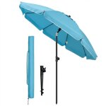 Vounot� parasol de jardin inclinable 2m avec ancrage au sol - rotatif 360� - hauteur r�glable - parasol ...