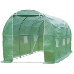 Serre de jardin tunnel - vounot - 6m vert - acier galvanis - fentre anti - moustiquaire porte enroulable ...