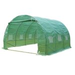 Serre de jardin tunnel - vounot - 9m vert - acier galvanis - fentre anti - moustiquaire porte enroulable ...