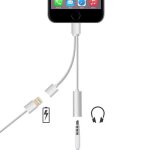 Vshop  2 en 1 adaptateur de lightning pour iphone 7 - 7 plus avec prise jack 35 mm port adaptateur chargeur ...