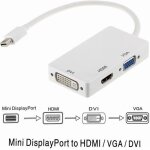 Adaptateur vid�o - vshop - multifonction - mini displayport vers hdmi vga dvi - noir - macbook pro air ...