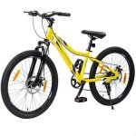 Vtt pour enfants - yulinland - vtt 24 pouces - 24 roues - d�railleur 6 vitesses - suspension 60 mm