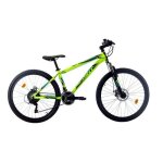 Vtt - active alloy - 26x430 dd - 3x7 vitesses - cadre neon green matt - turquoise - noir