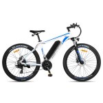 Vtt �lectrique fafrees f28 mt 275 po 21 vitesses shimano blanc&bleu